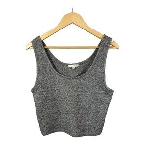 Z SUPPLY Women’s Sleeveless Cropped Textured Tank Top Marbled Gray Size Large